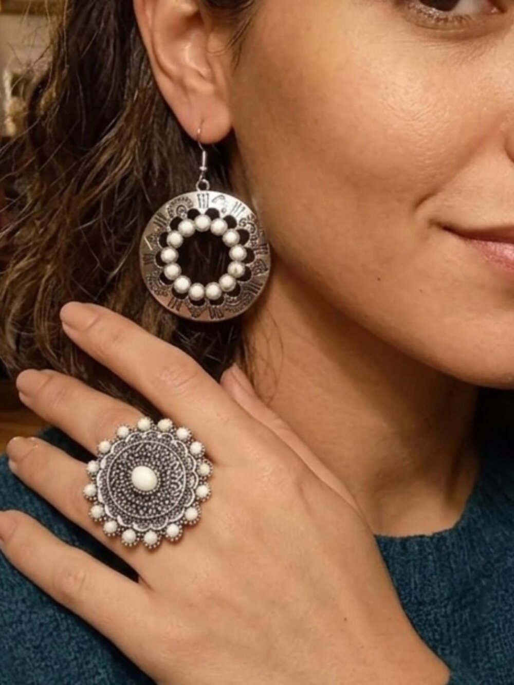 Paparazzi Assyrian style bundle of ring and earrings. NWOT